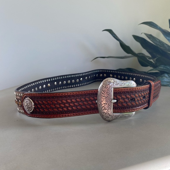 Vintage Accessories - VINTAGE Riding Belt Pony Hair Genuine Leather